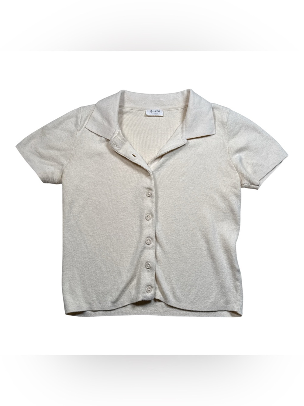 John Galt cream Collared Button-Front top size medium